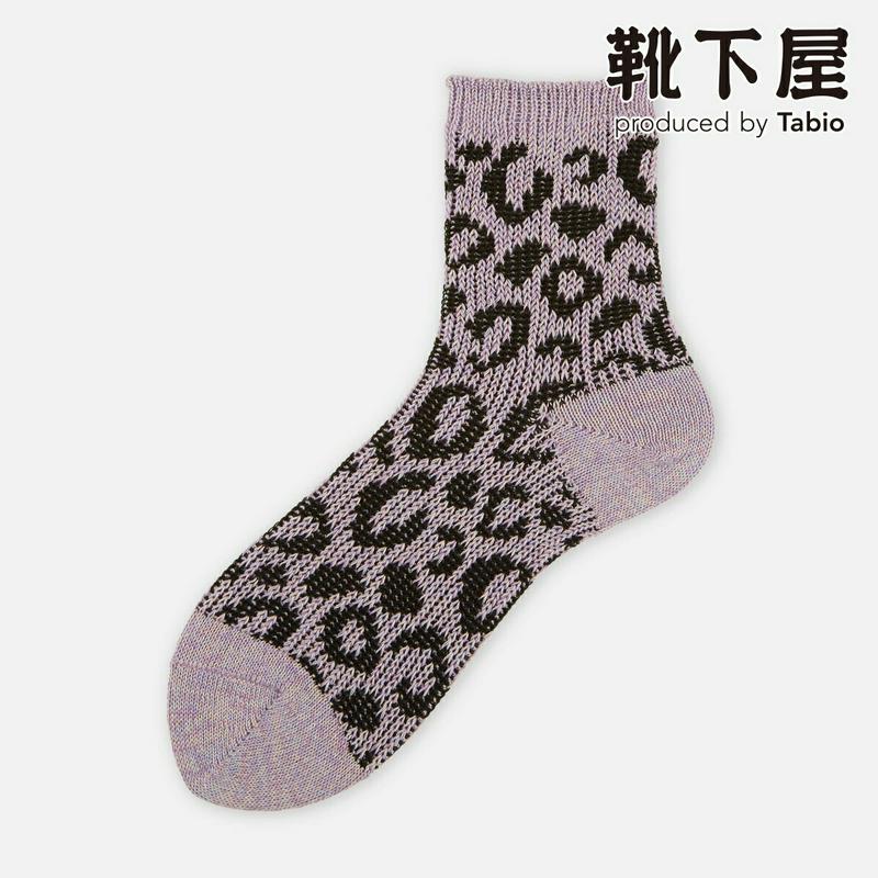 【あす楽】【靴下屋】 多色レオパードジャカードソックス / 靴下 タビオ Tabio くつ下 レディース 日本製
