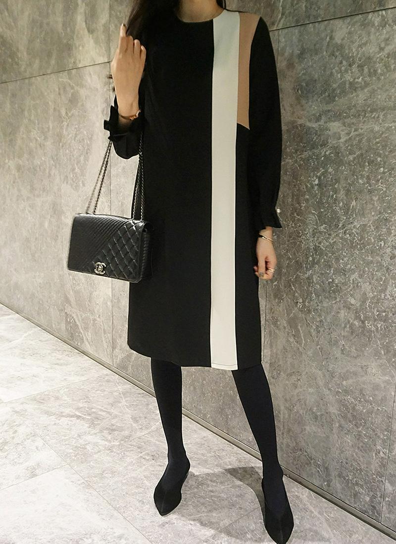 カラーブロックワンピース