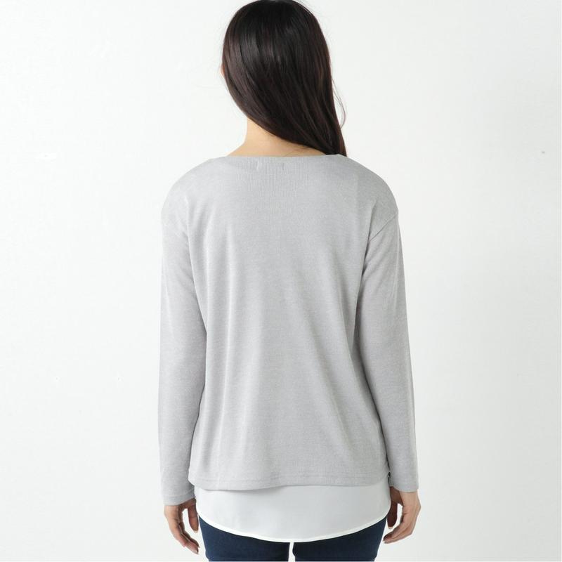 １枚でコーデ完成◎リブ編みアンサンブルＴシャツ（ノージーン/NO JEAN）