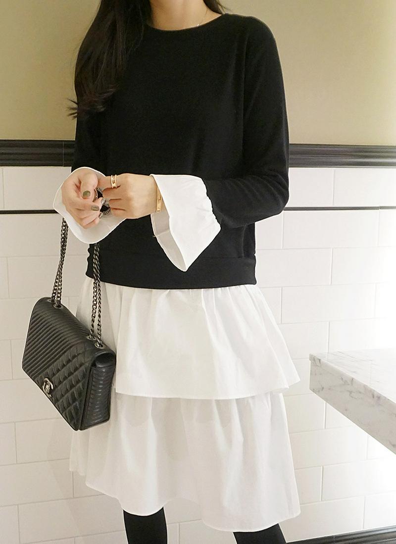 ティアードヘム切替ワンピース