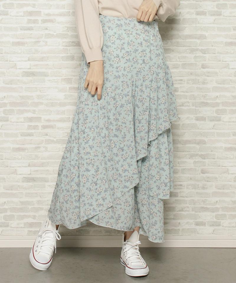 小花楊柳アシメスカート