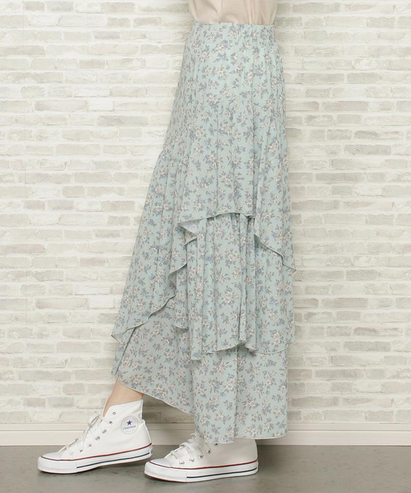 小花楊柳アシメスカート