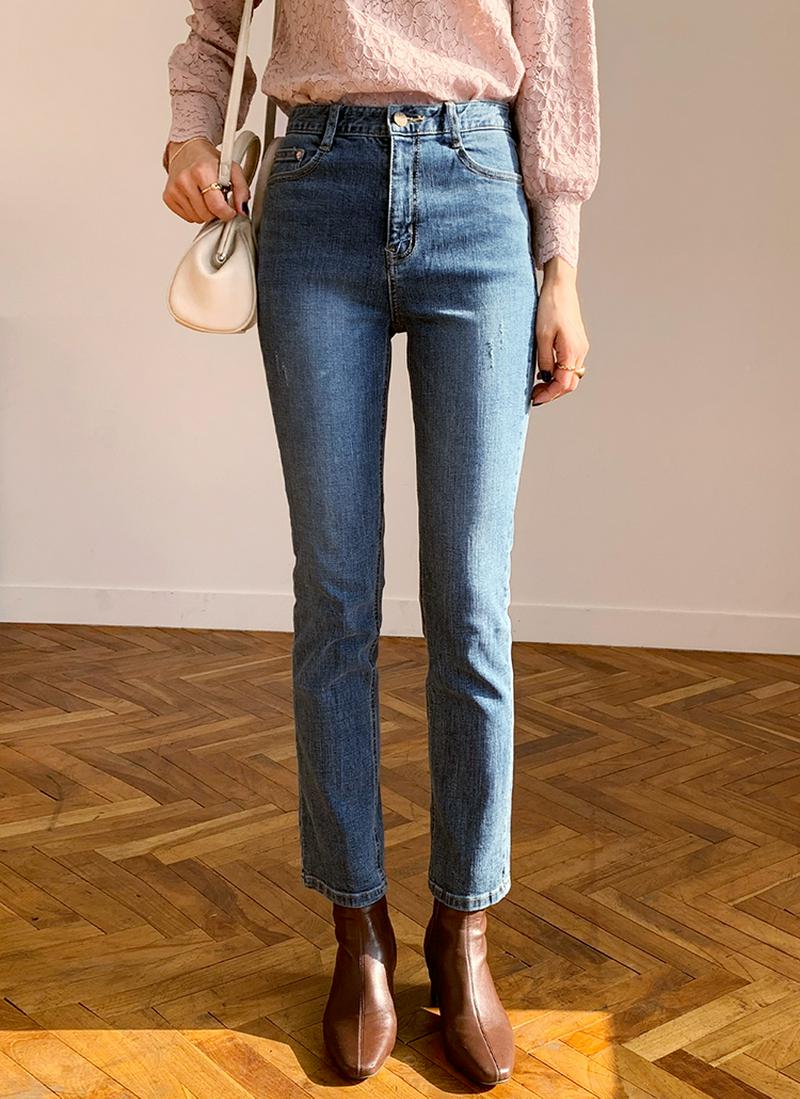 スリムストレートデニムパンツ・全1色