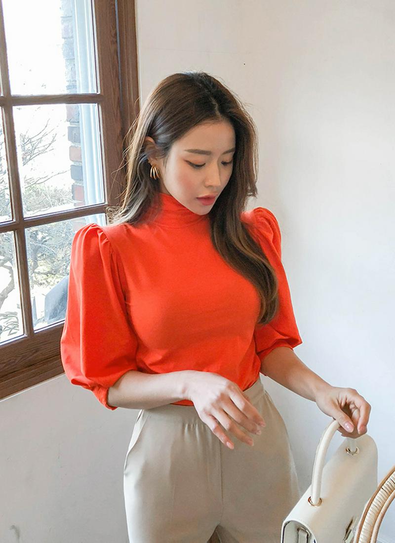 パフスリーブハイネックTシャツ
