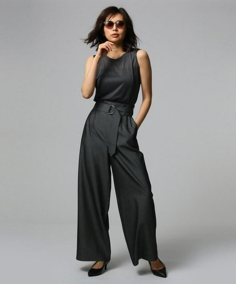 シアーノースリーブトップス