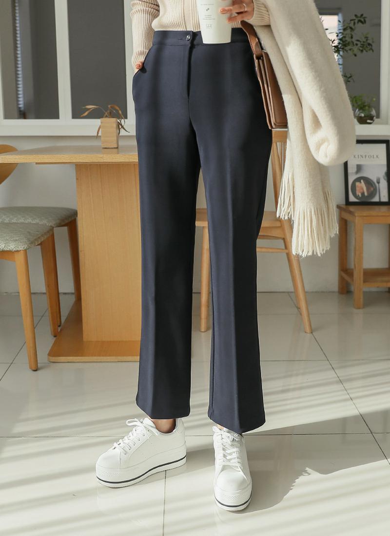 Mercaブーツカットスリットヘムスラックス(クロップド)