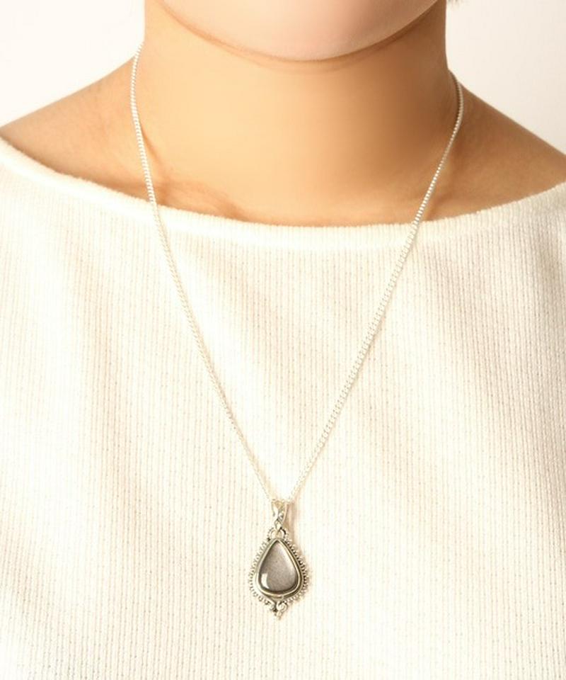 【フランス買付】オブジディアン三角ネックレス