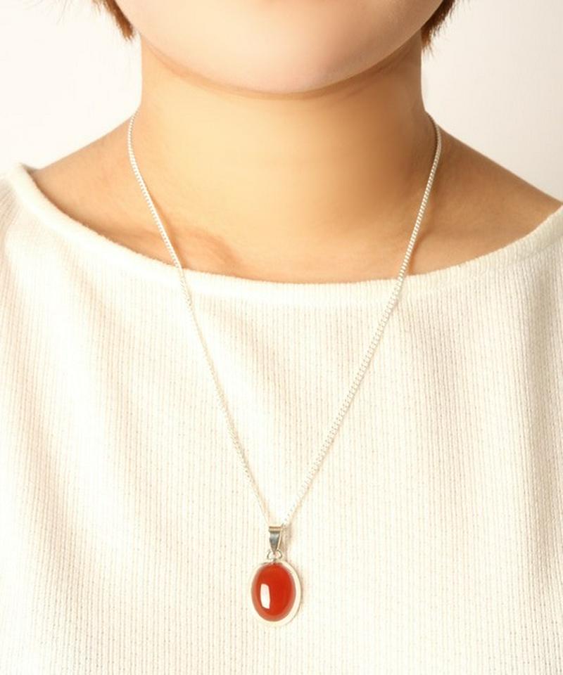【フランス買付】カーネリアン楕円ネックレス