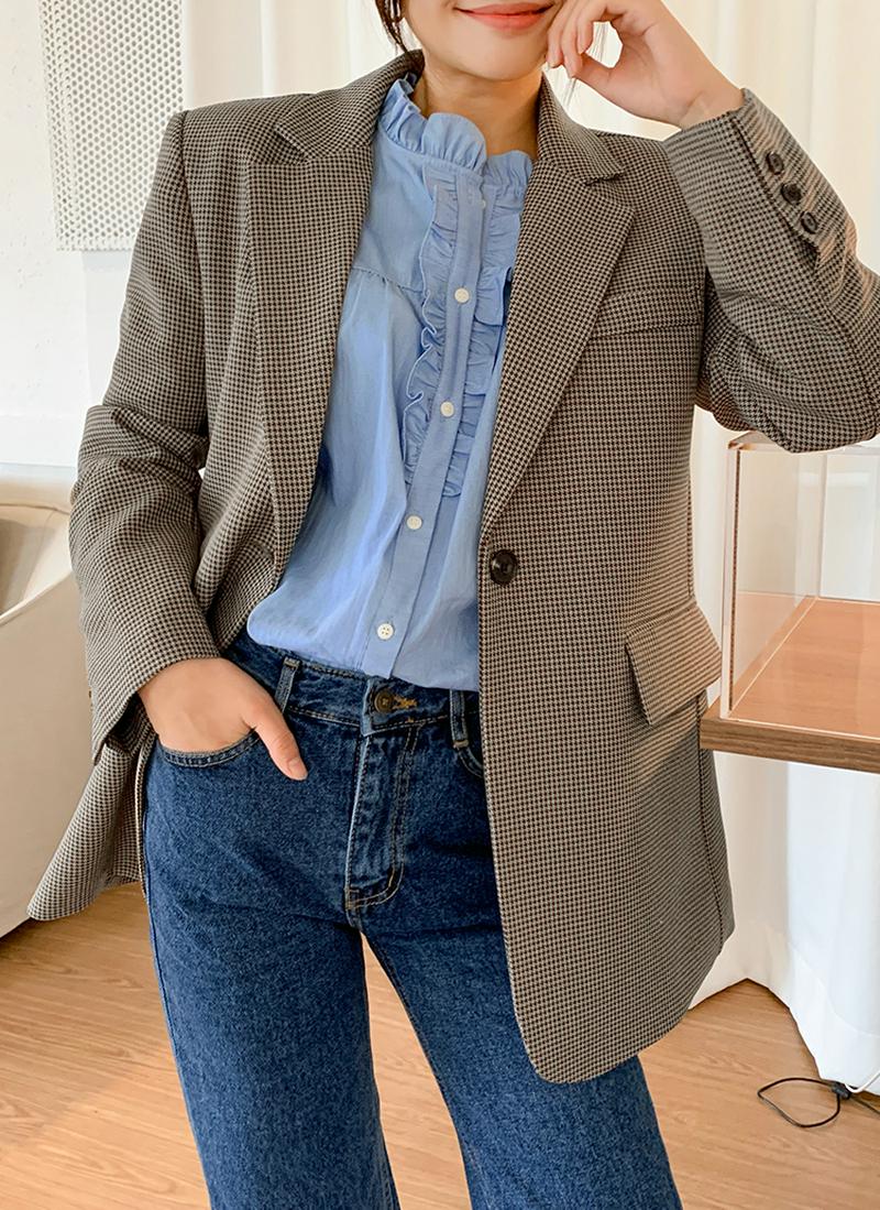ハウンドトゥースチェックジャケット