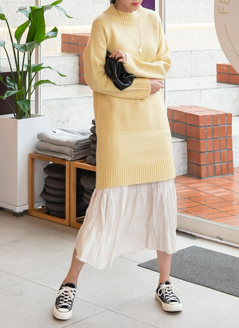 パステルトーンニットワンピース