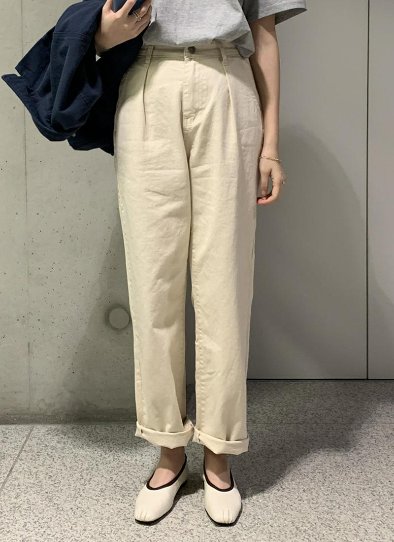 ウエストタックコットンパンツ