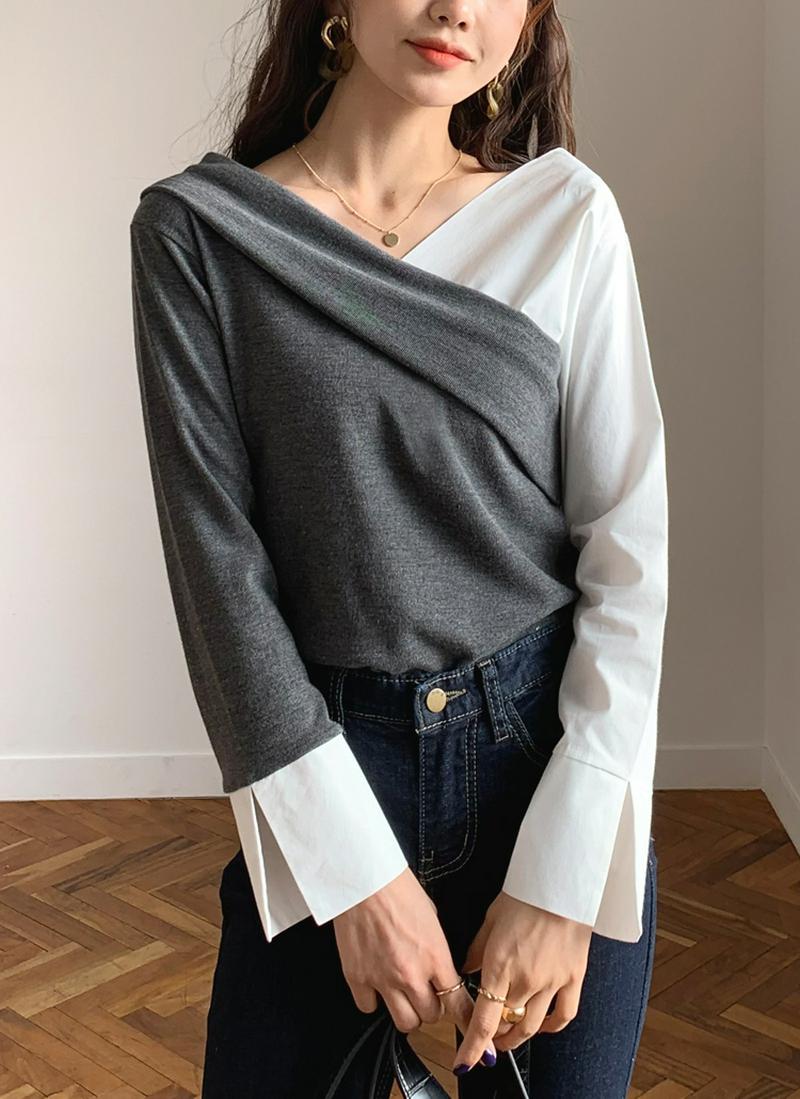 クロスコントラストTシャツ・全2色