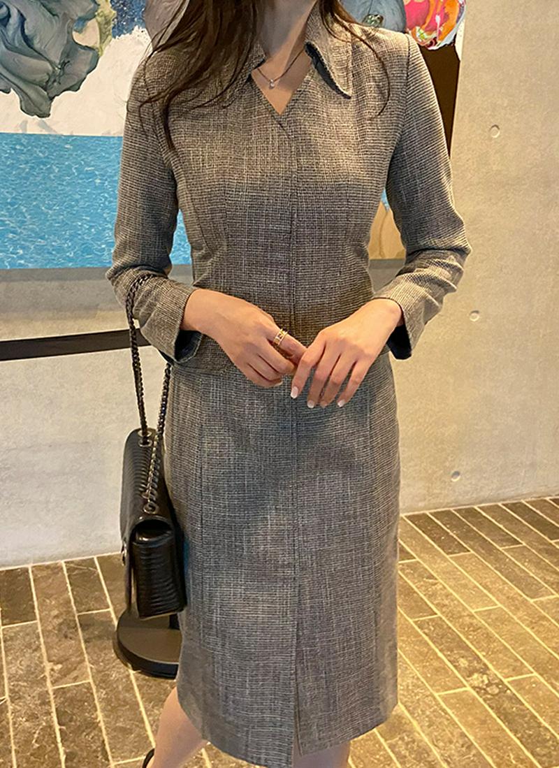 フラップラインカラーワンピース