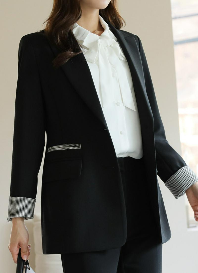 チェック配色シングルジャケット