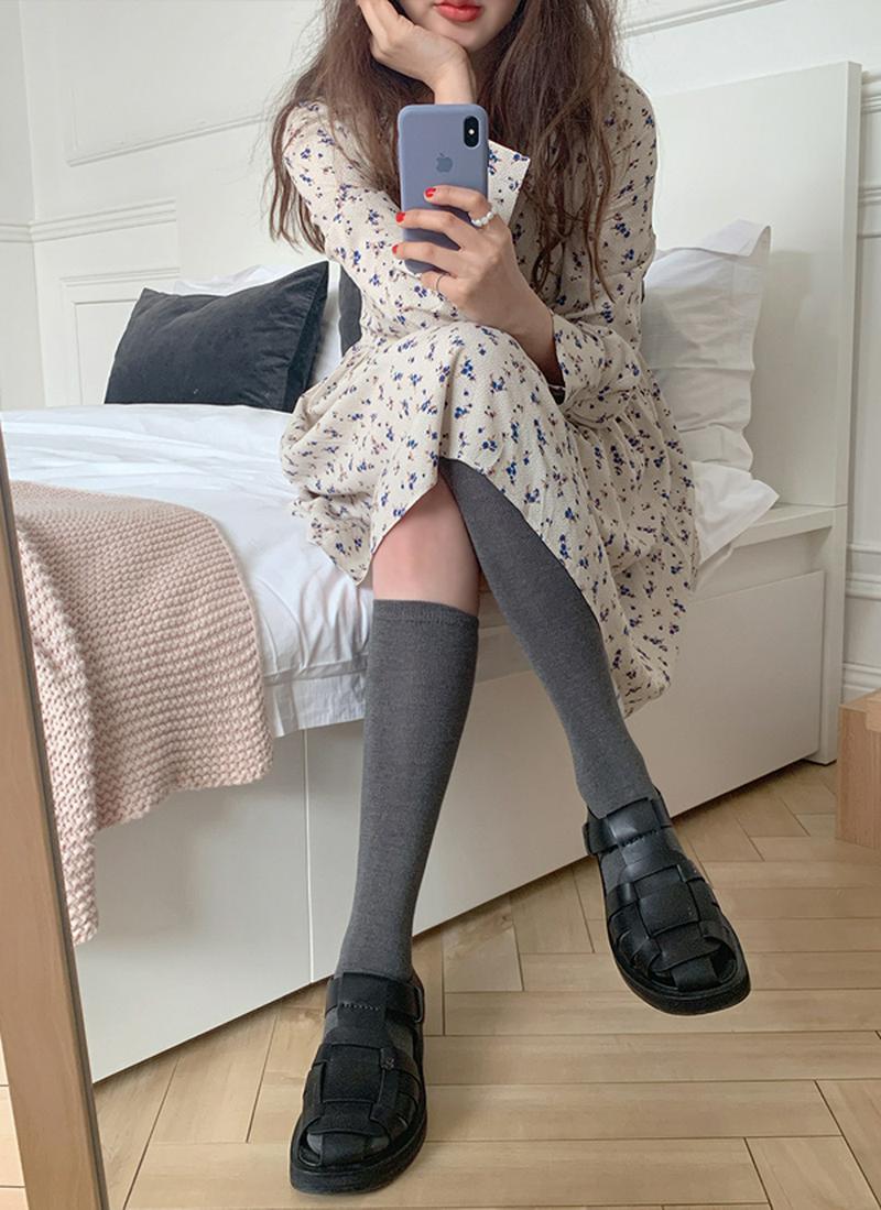 開襟パターンワンピース(ライトベージュ)