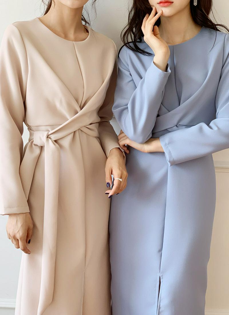 ラップスリットワンピース・全4色