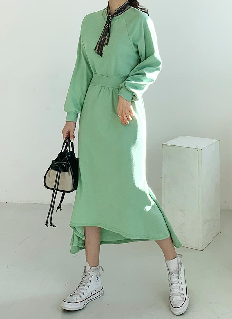 スウェットフレアワンピース・全3色