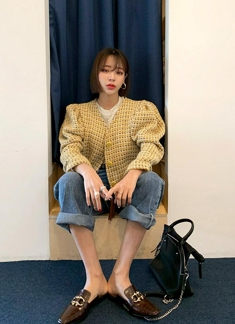 ウール混パフスリーブジャケット