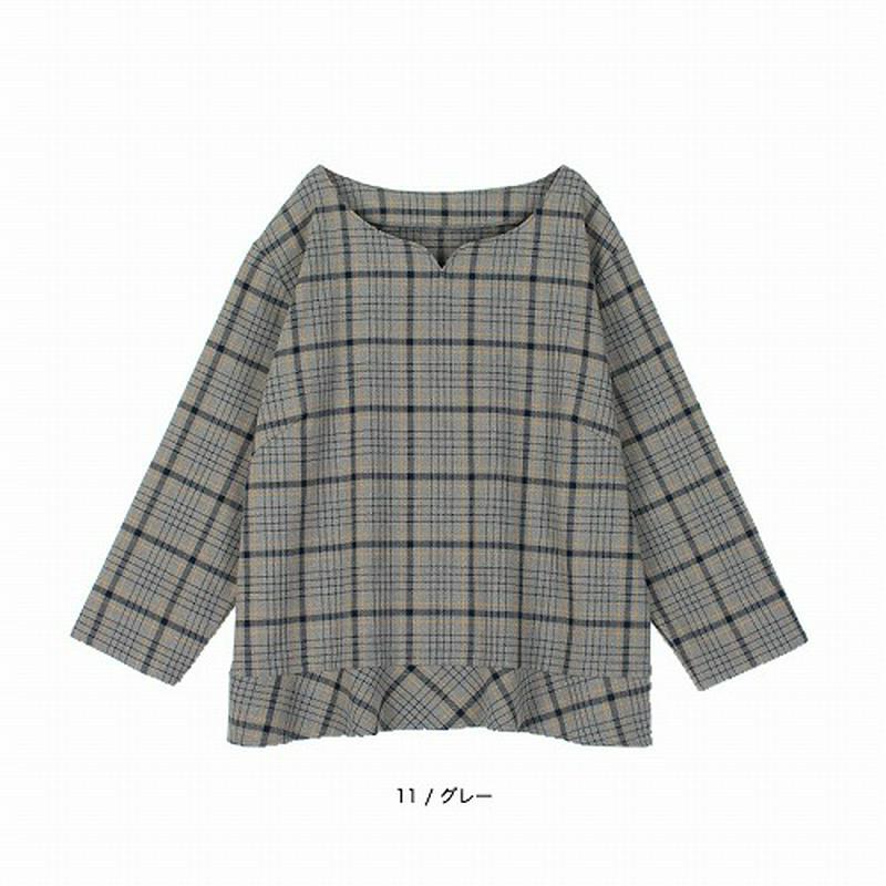 【２９％ＯＦＦ】裏起毛チェックブラウス【ＬＬ～５Ｌ】