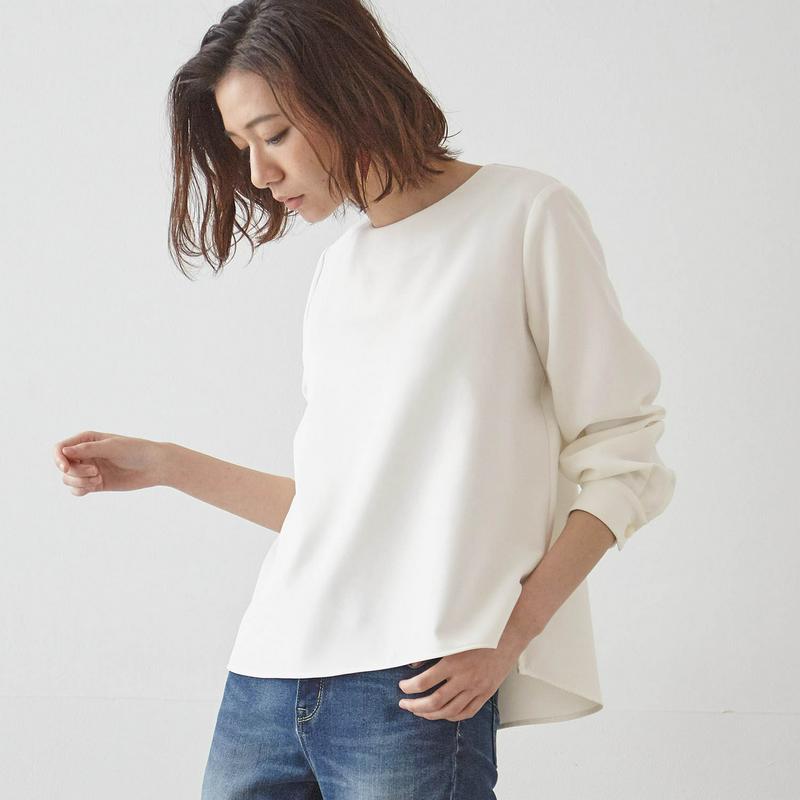 【ＳＴＹＬＥ　ＳＮＡＰ掲載】ストレッチブラウス【汚れにくい白】
