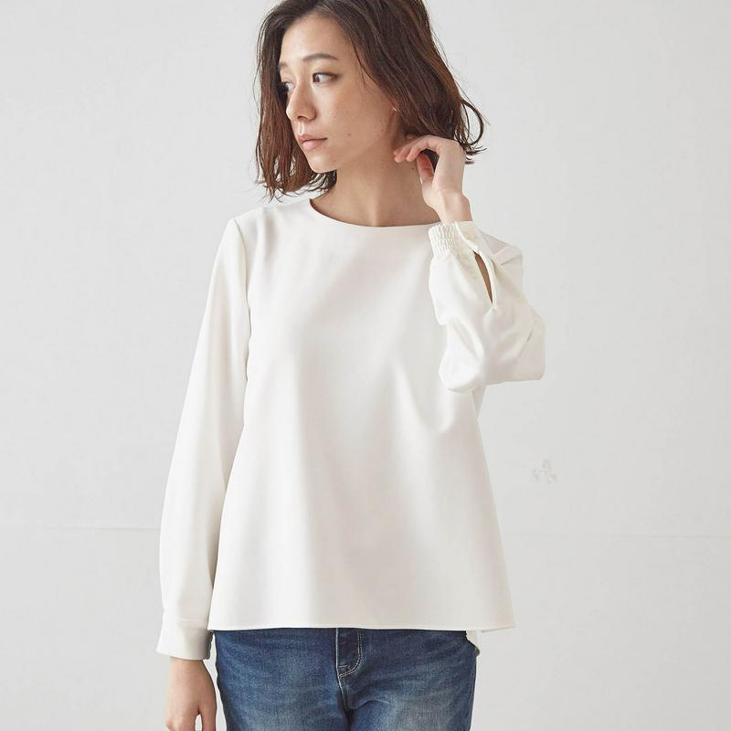 【ＳＴＹＬＥ　ＳＮＡＰ掲載】ストレッチブラウス【汚れにくい白】