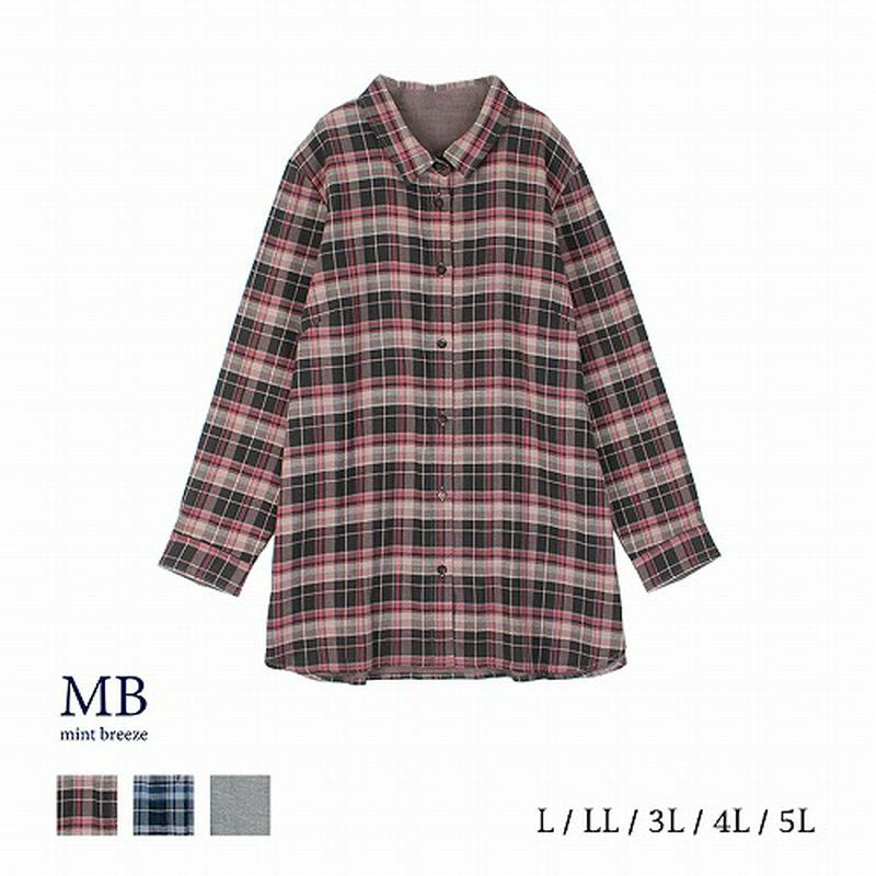 【５０％ＯＦＦ】Ｗガーゼチュニックシャツ【ＬＬ～５Ｌ】
