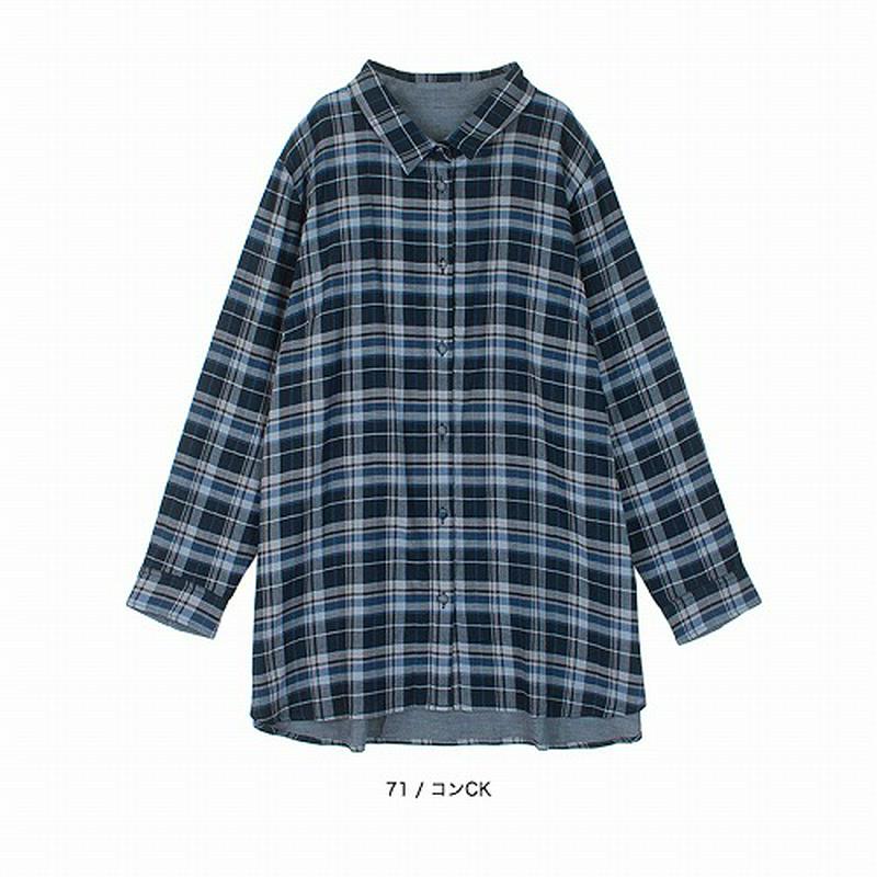 【５０％ＯＦＦ】Ｗガーゼチュニックシャツ【ＬＬ～５Ｌ】