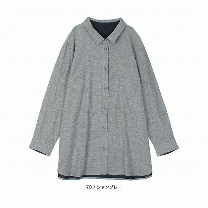 【５０％ＯＦＦ】Ｗガーゼチュニックシャツ【ＬＬ～５Ｌ】