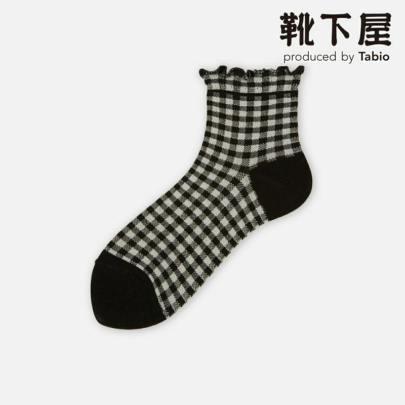 【あす楽】【靴下屋】 メロウギンガムチェックショートソックス / 靴下 タビオ Tabio くつ下 ショート レディース 日本製 2106ka