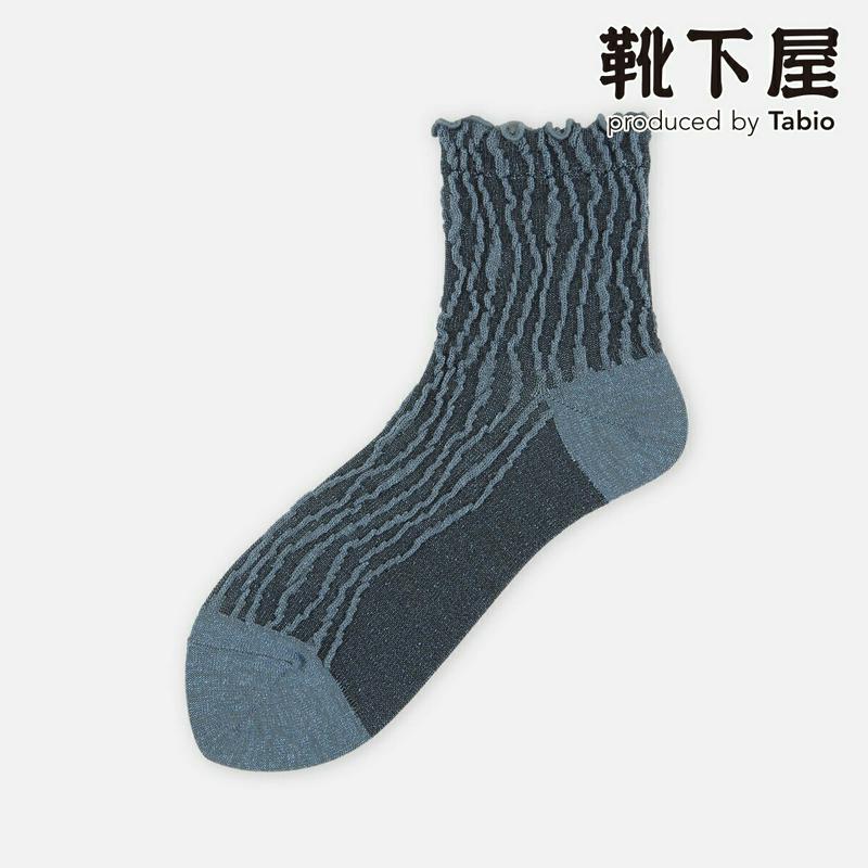 【あす楽】【靴下屋】 メロウラメランダムストライプショートソックス / 靴下 タビオ Tabio くつ下 ショート ラメ レディ