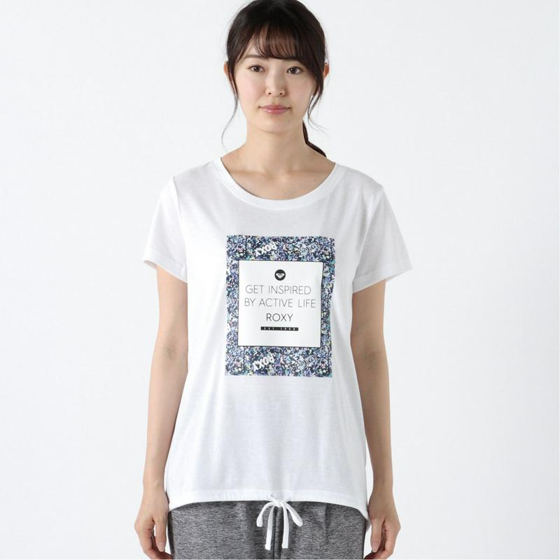 【吸汗速乾】ＵＶカット裾結びプリントＴシャツ