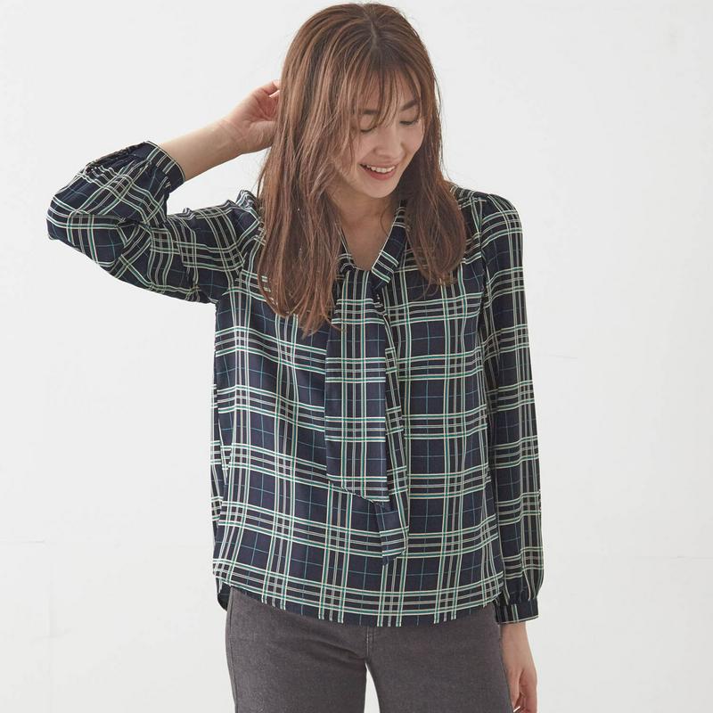 心地よい裏カットソー２ＷＡＹボウタイブラウス