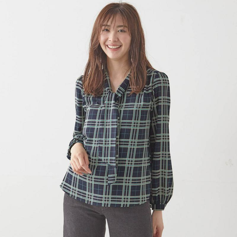 心地よい裏カットソー２ＷＡＹボウタイブラウス