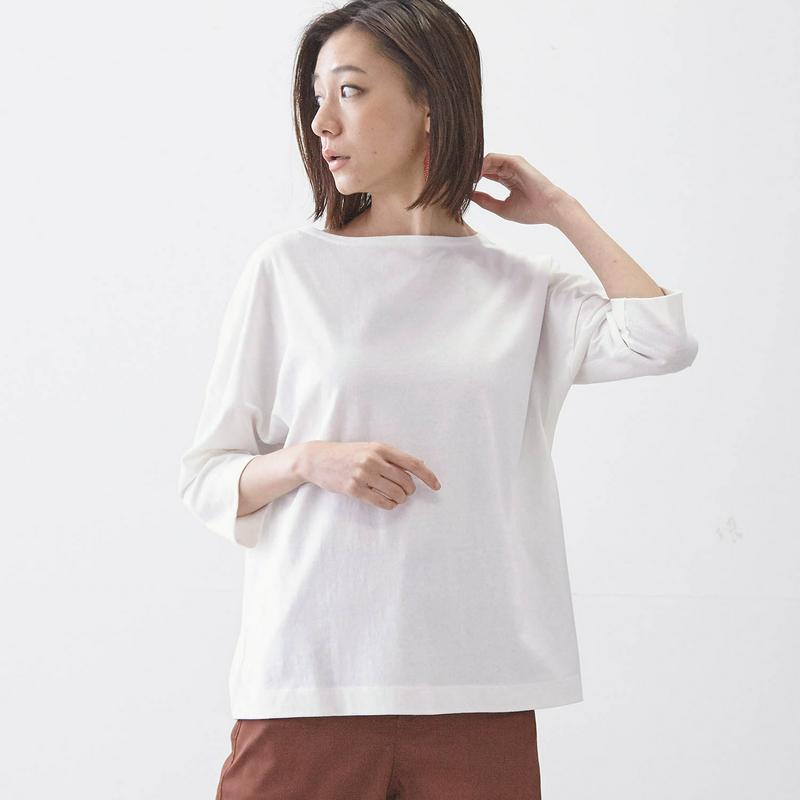 【ＳＴＹＬＥ　ＳＮＡＰ掲載】コットン１００％ドロップショルダーカットソープルオーバー【汚れにくい白】