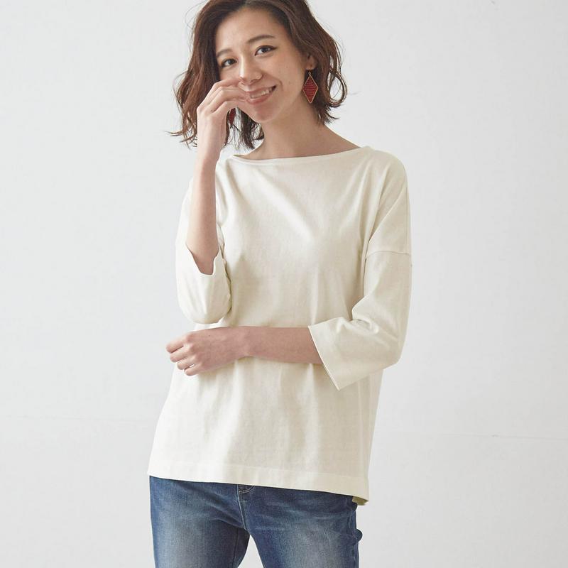 【ＳＴＹＬＥ　ＳＮＡＰ掲載】コットン１００％ドロップショルダーカットソープルオーバー【汚れにくい白】
