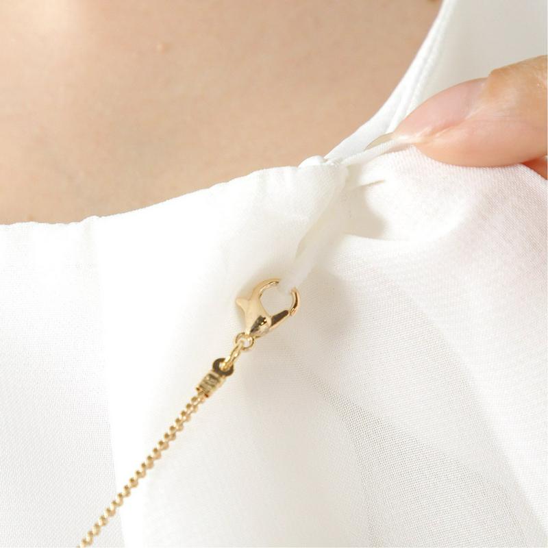 シフォンネックレス付プルオーバー【大人気商品】【Ｍ～３Ｌ】