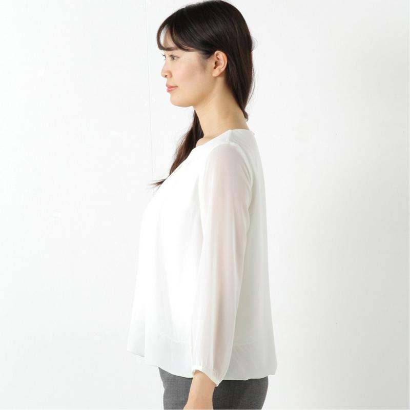 シフォンネックレス付プルオーバー【大人気商品】【Ｍ～３Ｌ】