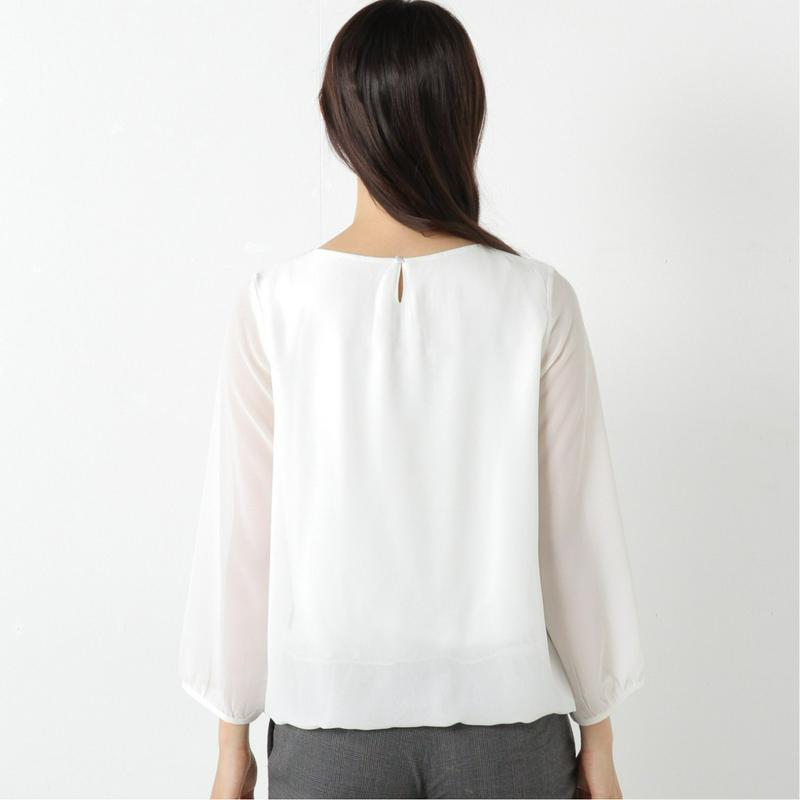 シフォンネックレス付プルオーバー【大人気商品】【Ｍ～３Ｌ】