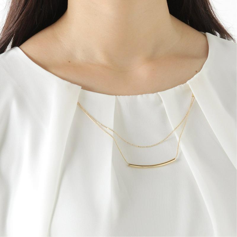 シフォンネックレス付プルオーバー【大人気商品】【Ｍ～３Ｌ】