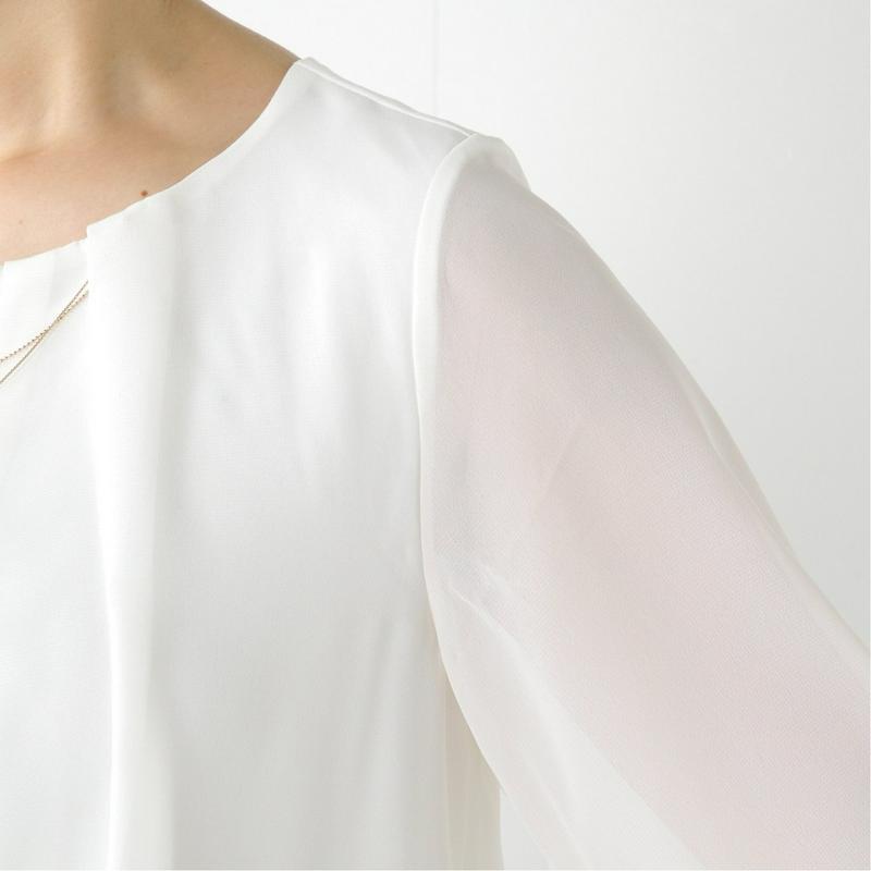 シフォンネックレス付プルオーバー【大人気商品】【Ｍ～３Ｌ】