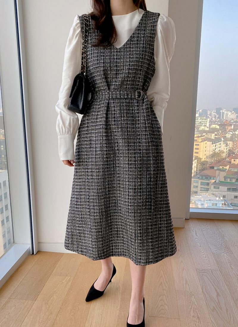 ツイードワンピース