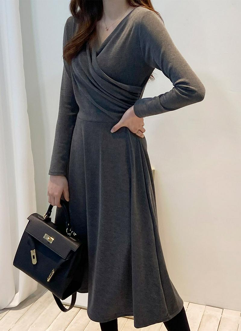 ドレープカシュクールワンピース