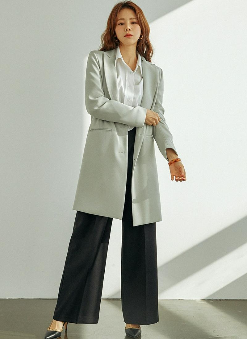 シンプルロングジャケット(ミント)
