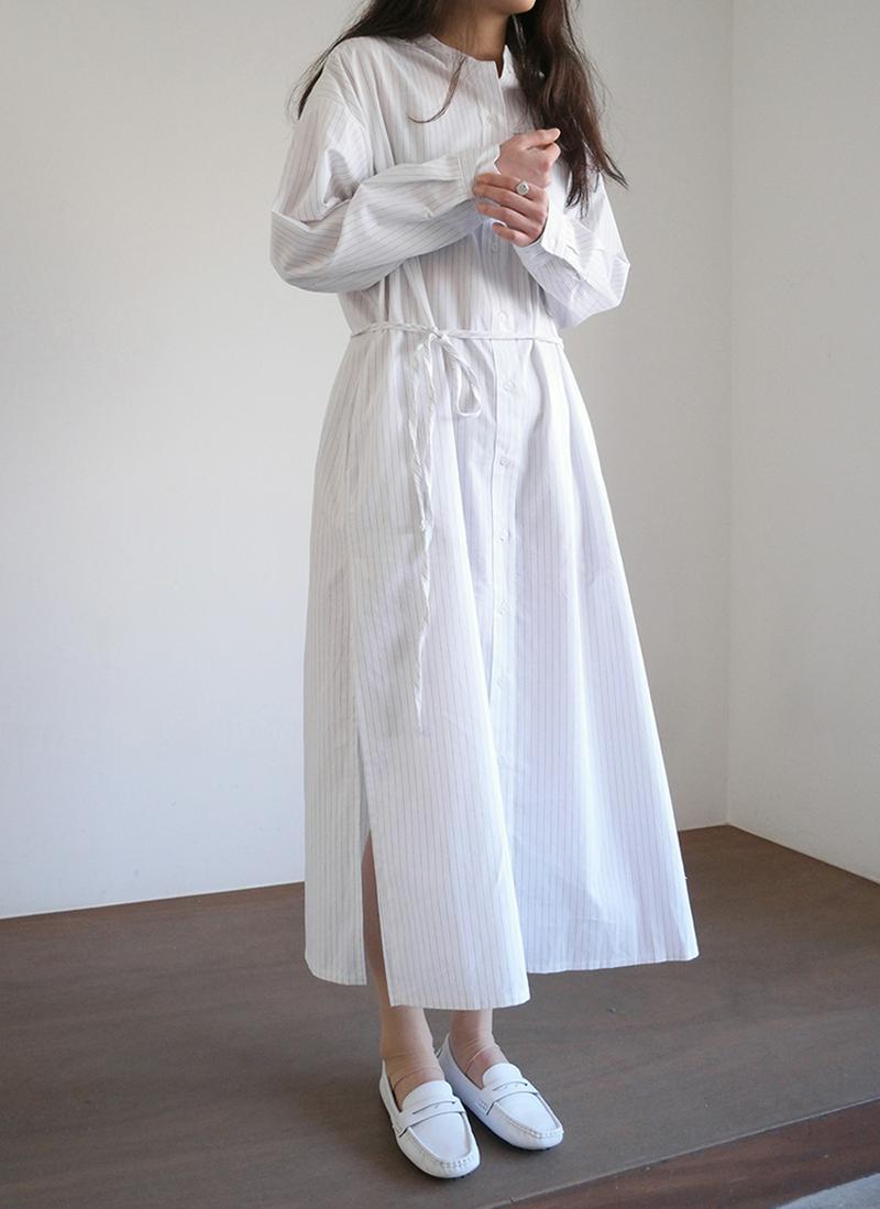 ストライプバンドカラーワンピース