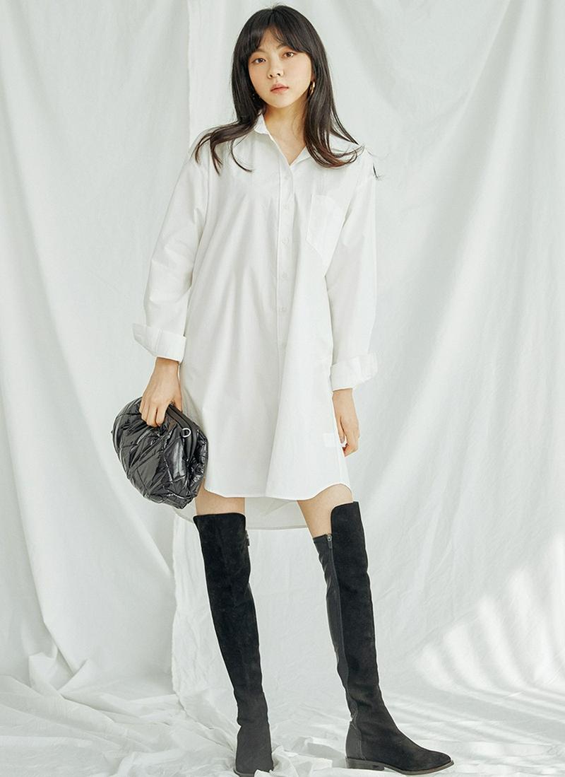 ボタンダウンシャツワンピース