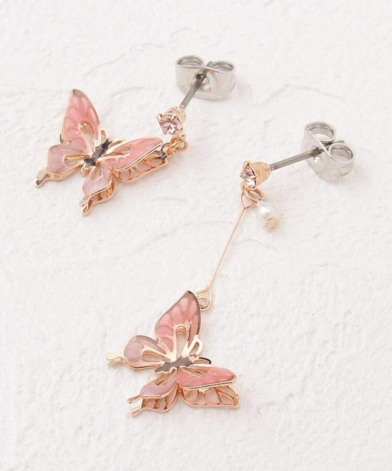 立体蝶アシメピアス