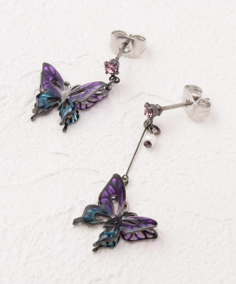 立体蝶アシメピアス