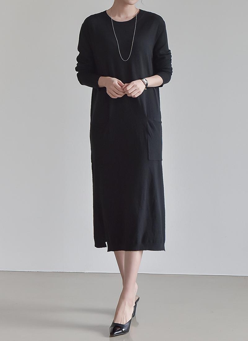 カシミヤ混ニットワンピース