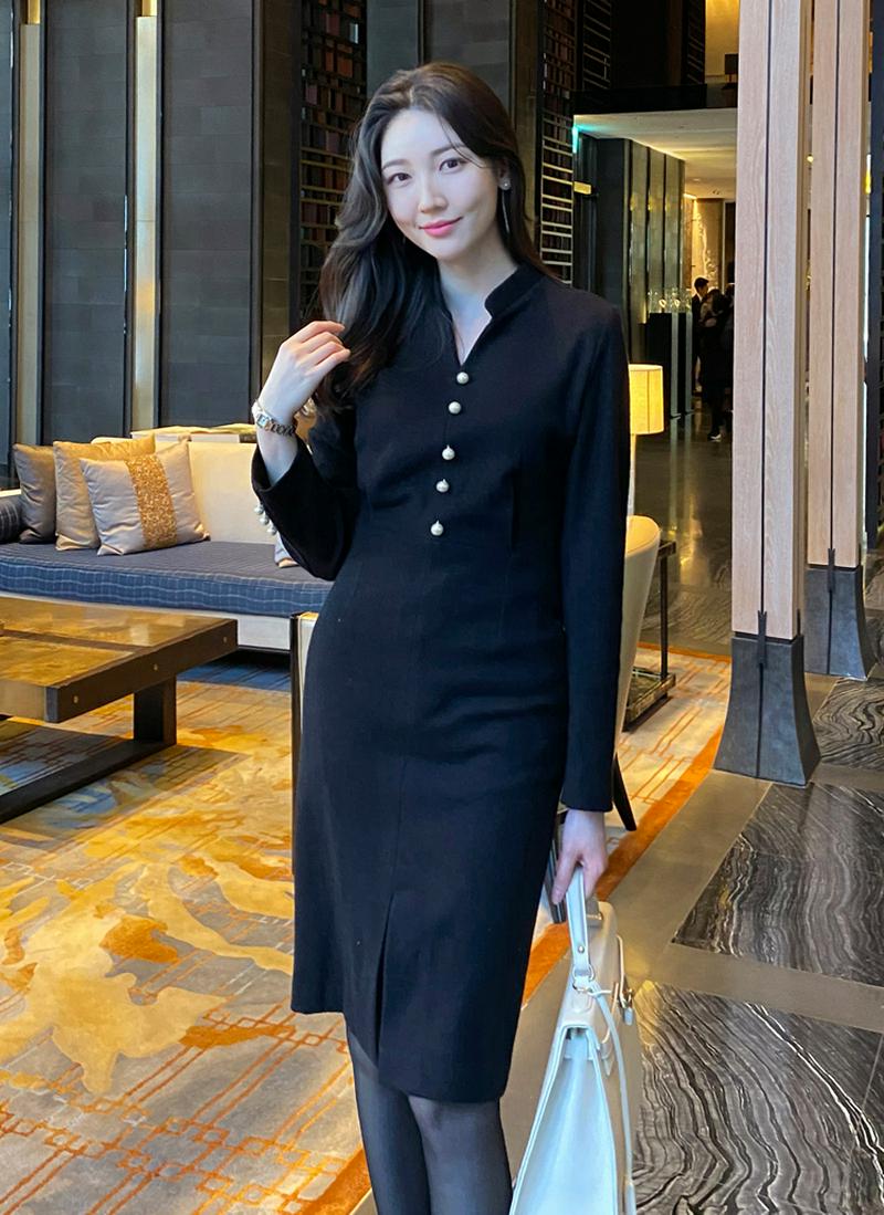 パール風ラインワンピース