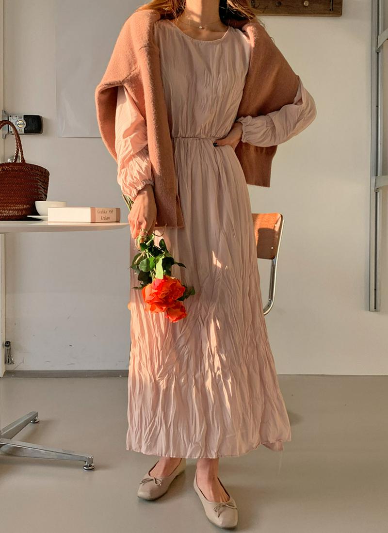 リンクルロング丈ワンピース